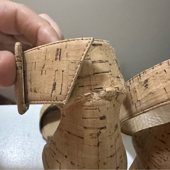 Diane Von Furstenberg Ulrica Heel in Natural Cork Women’s size 7.5 ankle strap - Picture 10 of 13